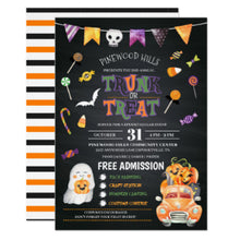 Halloween Invitation Card - Trunk Or Treat Halloween Invitation
