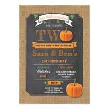 Twins Pumpkin 2nd Second Two Birthday Party Invite
