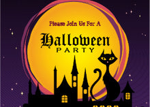 Urban Black Cat Halloween Invitations