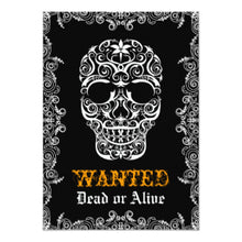 Wanted Dead Or Alive Halloween Skull Invitation