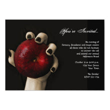 Halloween Invitation Card - Wicked Witch Red Apple Halloween Party Invitation
