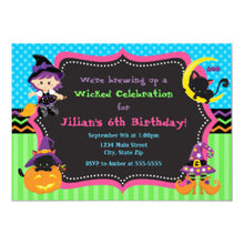 Witch Halloween Birthday Party Invitation