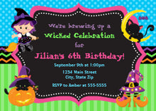 Halloween Invitation Card - Witch Halloween Birthday Party Invitation