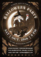 Witch Moon Halloween Invitations Amber