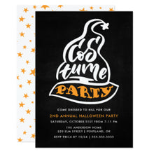 Halloween Invitation Card - Witchs Hat Typography Halloween Party Invitation
