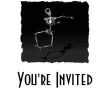 X Ray Skeleton Joy Leap B W Invitation