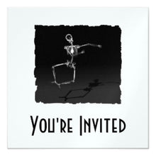 Halloween Invitation Card - X Ray Skeleton Joy Leap B W Invitation