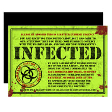 Zombie Biohazard Halloween Party Invitations
