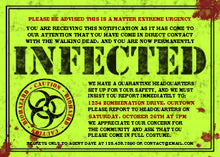 Halloween Invitation Card - Zombie Biohazard Halloween Party Invitations